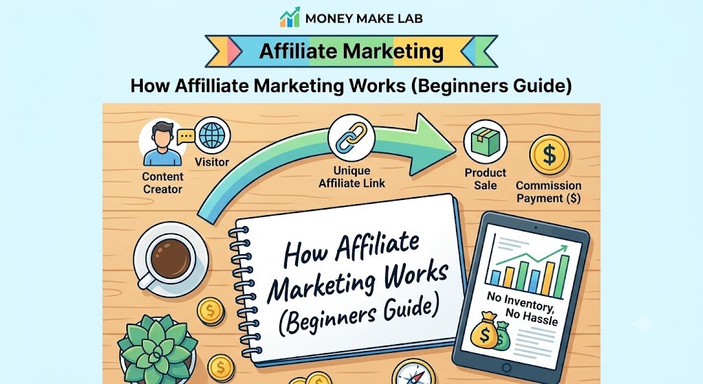 how affiliate marketing actually works for beginners (step by step)